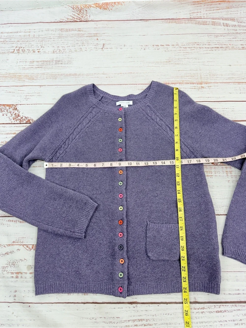 Tabitha Webb Women’s Medium Purple Cardigan Sweater